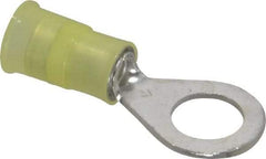 3M - 12-10 AWG Partially Insulated Crimp Connection Circular Ring Terminal - 5/16" Stud, Copper Contact - Industrial Tool & Supply