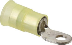 3M - 12-10 AWG Partially Insulated Crimp Connection Circular Ring Terminal - #6 Stud, Copper Contact - Industrial Tool & Supply