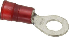 3M - 8-8 AWG Partially Insulated Crimp Connection Circular Ring Terminal - 5/16" Stud, Copper Contact - Industrial Tool & Supply