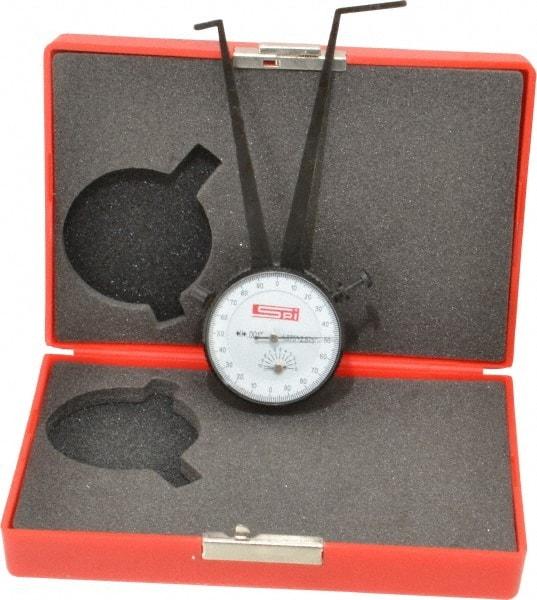 SPI - 1-7/8 to 2-7/8" Inside Dial Caliper Gage - 0.001" Graduation, 0.038mm Accuracy, 3-1/4" Leg Length, Ball Contact Points - Industrial Tool & Supply