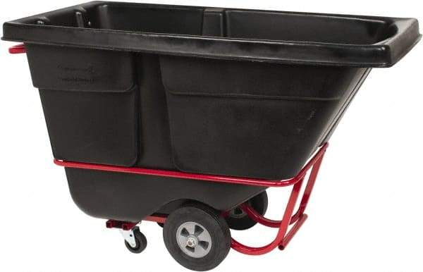 Rubbermaid - 850 Lb Load Capacity, 1/2 Cu Yd, Polyethylene Tilt Truck - 28" Wide x 60-1/2" Long x 38-5/8" High, Black - Industrial Tool & Supply