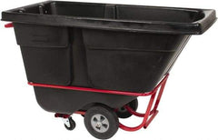 Rubbermaid - 850 Lb Load Capacity, 1/2 Cu Yd, Polyethylene Tilt Truck - 28" Wide x 60-1/2" Long x 38-5/8" High, Black - Industrial Tool & Supply