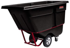 Rubbermaid - 2,100 Lb Load Capacity, 1 Cu Yd, Polyethylene Tilt Truck - 33-1/2" Wide x 72-1/4" Long x 43-3/4" High, Black - Industrial Tool & Supply