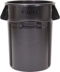 Rubbermaid - 44 Gal Black Round Trash Can - Polyethylene, 31-1/2" High - Industrial Tool & Supply