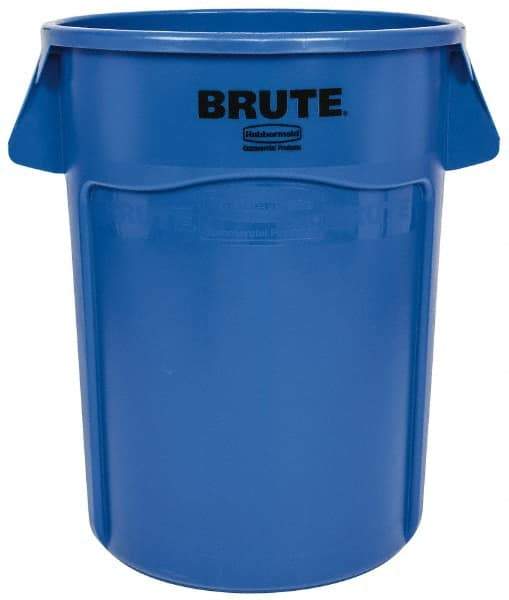 Rubbermaid - 44 Gal Blue Round Trash Can - Polyethylene, 31-1/2" High - Industrial Tool & Supply