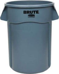 Rubbermaid - 44 Gal Gray Round Trash Can - Polyethylene, 31-1/2" High - Industrial Tool & Supply