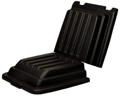 Rubbermaid - 66-7/8" Long x 34-1/2" Wide x 9" High, Black Plastic Hinged Lid - Use with Dome Lid Fits 1 Cu. Yd. - Industrial Tool & Supply