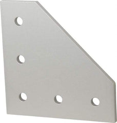 80/20 Inc. - 4-1/2" Wide, 4-1/2" High, Open Shelving 5 Hole 90° Angled Plate - Aluminum, Use with Series 15 & Bolt Kit 3320 or 3325 - Industrial Tool & Supply