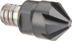 Iscar - MM ECF Grade IC908 Carbide Chamfer Milling Tip Insert - TiAlN Finish, 6 Flutes, 20mm Cutting Diam, 7.5mm Depth of Cut, 25.5mm Extension - Industrial Tool & Supply