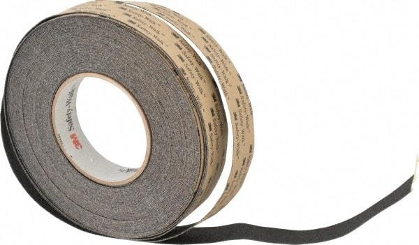 3M - Black Solid Color Anti-Slip Vinyl Tape - 1" Wide x 60' Long, Heavy/High Traffic - Industrial Tool & Supply