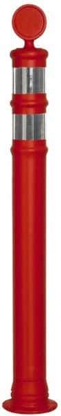 PRO-SAFE - 42" High x 4" Wide Reflective Delineator Post - Plastic, 2 Lbs, Fluorescent Orange - Industrial Tool & Supply