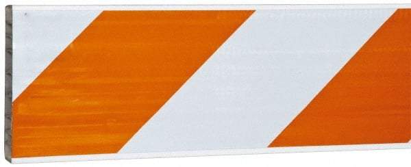 PRO-SAFE - 2 Inch Wide x 8 Inch High, Reflective, Plastic Barricade Rail - 3 Lbs., White and Orange - Industrial Tool & Supply
