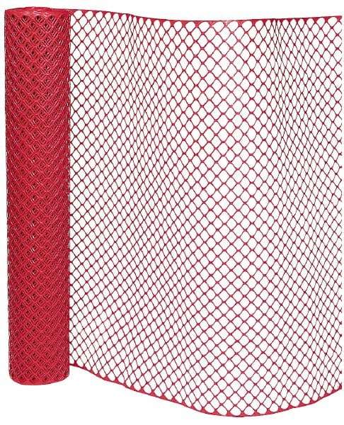 PRO-SAFE - 50' Long x 4' High, Orange Reusable Safety Fence - 1-15/32" x 1-15/32" Mesh - Industrial Tool & Supply