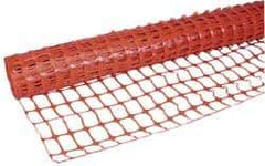 PRO-SAFE - 100' Long x 4' High, Orange Temporary Warning Barrier Fence - 3-1/2" x 2" Mesh - Industrial Tool & Supply