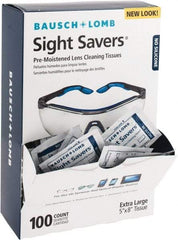 Bausch & Lomb - 100 Antifog, Antistatic Lens Cleaning Tissues - Individually Wrapped, Nonsilicone Cleaner, 8 Inch Long x 5 Inch Wide, 5-3/8 Inch Wide x 2-3/8 Inch Deep x 9 Inch High Dispenser - Industrial Tool & Supply