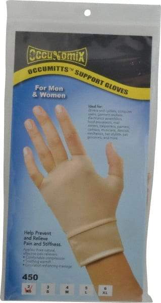 OccuNomix - Size XS, Nylon and Spandex Hand Support - Knuckle Size 2 Inch, Left or Right, Beige - Industrial Tool & Supply