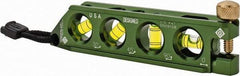 Greenlee - Magnetic 5-1/2" Long 4 Vial Torpedo Level - Aluminum, Green, 1 0°, 1 30°, 1 45° & 1 90° Vials - Industrial Tool & Supply