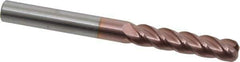 Accupro - 3/8", 4 Flute, Single End, Solid Carbide, 0.09" Corner Radius End Mill - 4" OAL, 40° Helix, Right Hand Flute, 1-3/4" LOC, Right Hand Cut - Industrial Tool & Supply