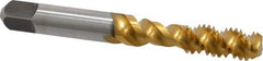 Kennametal - 5/16-18 UNC 3 Flute 3B Bottoming Spiral Flute Tap - Vanadium High Speed Steel, TiN Finish, 2.72" OAL, Right Hand Flute, Right Hand Thread, H3 - Exact Industrial Supply