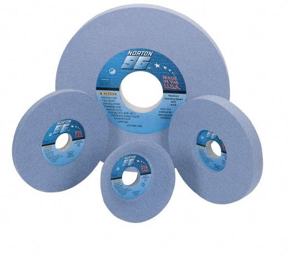 Norton - 8" Diam x 1-1/4" Hole x 1" Thick, G Hardness, 60 Grit Surface Grinding Wheel - Ceramic, Type 1, Medium Grade, 3,600 Max RPM, Vitrified Bond, No Recess - Industrial Tool & Supply