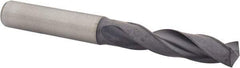 Kennametal - 8.99922mm 140° Spiral Flute Solid Carbide Screw Machine Drill Bit - Multilayer TiAlN Finish, Right Hand Cut, 47mm Flute Length, 89mm OAL, Standard Point, Straight Shank - Industrial Tool & Supply