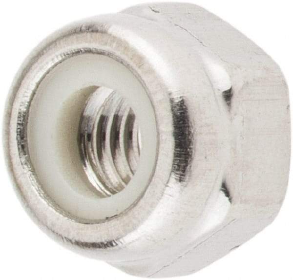 Value Collection - M3x0.50 Metric Coarse 18-8 & Austenitic Grade A2 Hex Lock Nut with Nylon Insert - 4mm High, Uncoated - Industrial Tool & Supply