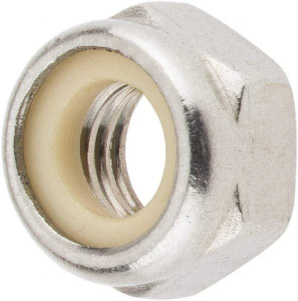 Value Collection - M5x0.80 Metric Coarse 18-8 & Austenitic Grade A2 Hex Lock Nut with Nylon Insert - 5mm High, Uncoated - Industrial Tool & Supply