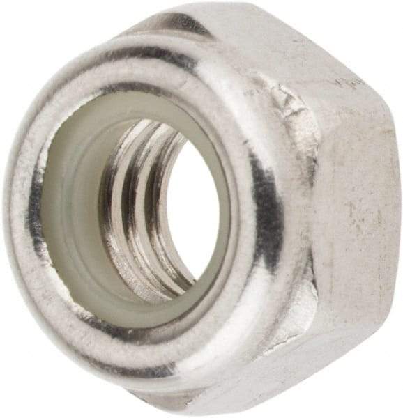 Value Collection - M6x1.00 Metric Coarse 18-8 & Austenitic Grade A2 Hex Lock Nut with Nylon Insert - 6mm High, Uncoated - Industrial Tool & Supply