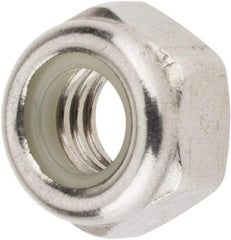 Value Collection - M6x1.00 Metric Coarse 18-8 & Austenitic Grade A2 Hex Lock Nut with Nylon Insert - 6mm High, Uncoated - Industrial Tool & Supply