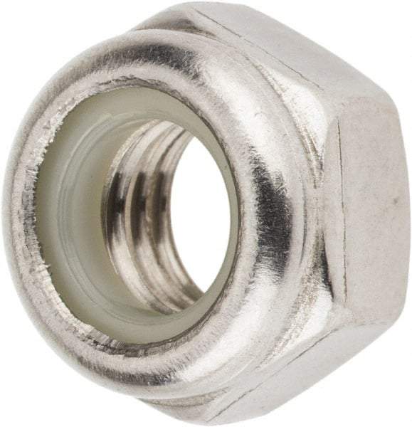 Value Collection - M8x1.25 Metric Coarse 18-8 & Austenitic Grade A2 Hex Lock Nut with Nylon Insert - 8mm High, Uncoated - Industrial Tool & Supply