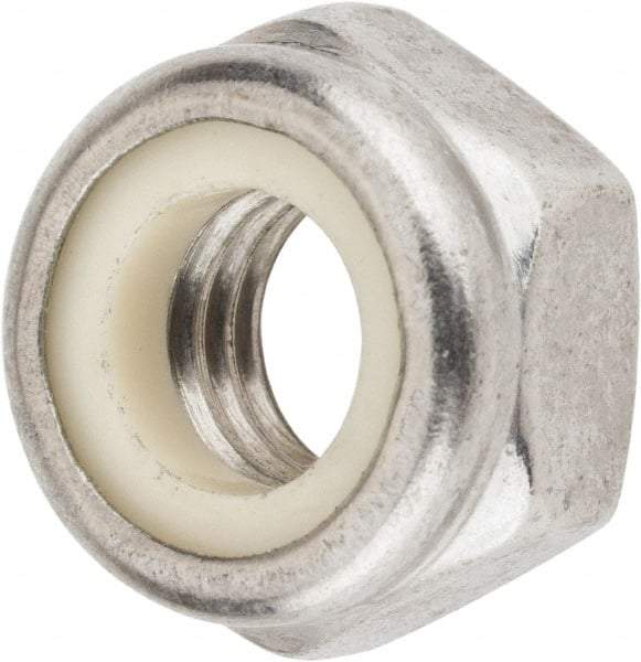 Value Collection - M10x1.50 Metric Coarse 18-8 & Austenitic Grade A2 Hex Lock Nut with Nylon Insert - 10mm High, Uncoated - Industrial Tool & Supply