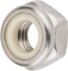Value Collection - M10x1.50 Metric Coarse 18-8 & Austenitic Grade A2 Hex Lock Nut with Nylon Insert - 10mm High, Uncoated - Industrial Tool & Supply