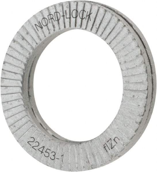 Nord-Lock - 5/8", Zinc Flake, Steel Wedge Lock Washer - Grade 2, 0.662 to 0.678" ID - Industrial Tool & Supply