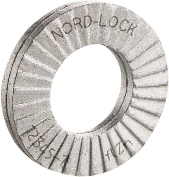 Nord-Lock - 7/8", Zinc Flake, Steel Wedge Lock Washer - Grade 2, 0.912 to 0.928" ID - Industrial Tool & Supply