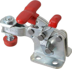 De-Sta-Co - 350 Lb Holding Capacity, Horizontal Handle, Manual Hold Down Toggle Clamp - 173° Handle Movement, 92° Bar Opening, U-Bar, Flanged Base, Electro-Plated Zinc, Carbon Steel - Industrial Tool & Supply