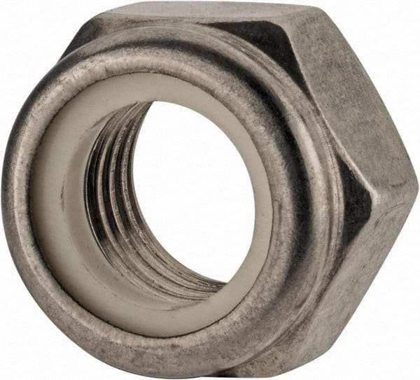 Value Collection - M16x2.00 Metric Coarse 18-8 & Austenitic Grade A2 Hex Lock Nut with Nylon Insert - 16mm High, Uncoated - Industrial Tool & Supply