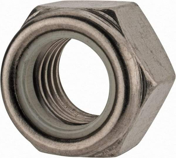 Value Collection - M18x2.50 Metric Coarse 18-8 & Austenitic Grade A2 Hex Lock Nut with Nylon Insert - 18.5mm High, Uncoated - Industrial Tool & Supply