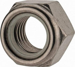 Value Collection - M18x2.50 Metric Coarse 18-8 & Austenitic Grade A2 Hex Lock Nut with Nylon Insert - 18.5mm High, Uncoated - Industrial Tool & Supply