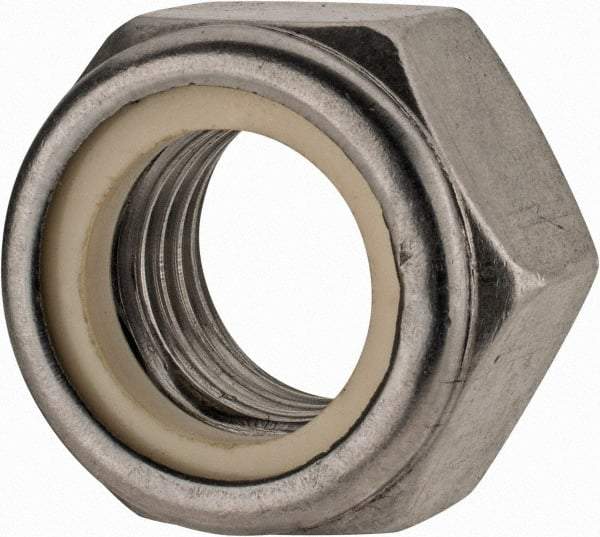 Value Collection - M20x2.50 Metric Coarse 18-8 & Austenitic Grade A2 Hex Lock Nut with Nylon Insert - 20mm High, Uncoated - Industrial Tool & Supply
