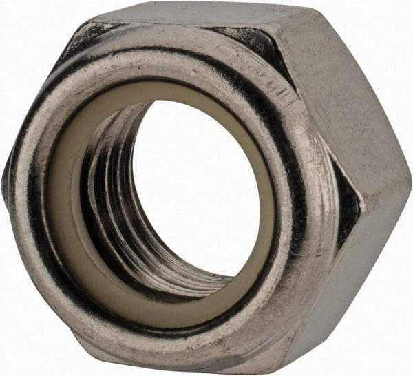 Value Collection - M24x3.00 Metric Coarse 18-8 & Austenitic Grade A2 Hex Lock Nut with Nylon Insert - 24mm High, Uncoated - Industrial Tool & Supply