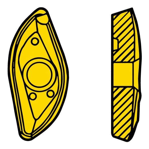 Seco - 218.20160 M08 Grade F40M Carbide Milling Insert - TiAlN/TiN Finish, 0.252" Thick, 0.63" Corner Radius - Industrial Tool & Supply