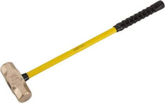 Ampco - 10 Lb Aluminum Bronze Nonsparking Sledge Hammer - 33" OAL, Fiberglass Handle - Industrial Tool & Supply