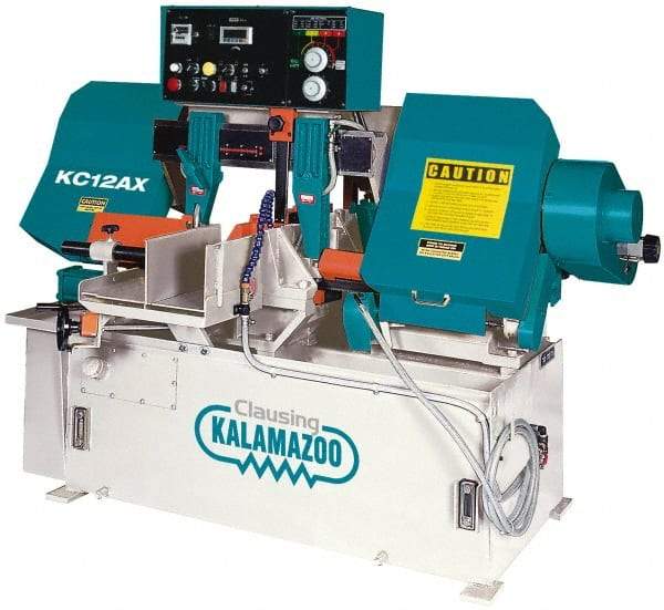 Clausing - 12-3/4 x 12-9/16" Max Capacity, Automatic Variable Speed Pulley Horizontal Bandsaw - 95 to 395 SFPM Blade Speed, 230/460 Volts, 5 hp, 3 Phase - Industrial Tool & Supply