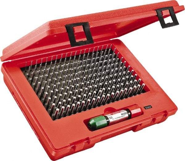 Starrett - 190 Piece, 0.061-0.25 Inch Diameter, Steel, Plug and Pin Gage Set - Minus 0.0002 Inch Tolerance, Class ZZ - Industrial Tool & Supply