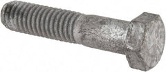Value Collection - 3/8-16 UNC, 1-3/4" Length Under Head Hex Head Cap Screw - Partially Threaded, Grade 5 Steel, Hot Dipped Galvanized Finish, 9/16" Hex - Industrial Tool & Supply