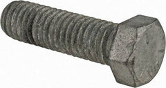 Value Collection - 7/16-14 UNC, 1-1/2" Length Under Head Hex Head Cap Screw - Partially Threaded, Grade 5 Steel, Hot Dipped Galvanized Finish, 5/8" Hex - Industrial Tool & Supply