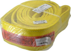 Lift-All - 6' Long x 4" Wide, 20,700 Lb Vertical Capacity, 2 Ply, Polyester Web Sling - 16,500 Lb Choker Capacity, Yellow - Industrial Tool & Supply