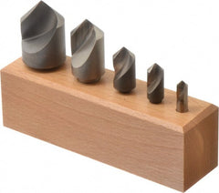 Keo - 5 Piece, 1/4 to 1" Head Diam, 90° Included Angle, Single End Countersink Set - Industrial Tool & Supply