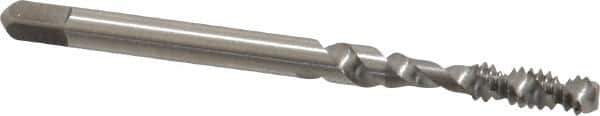 Kennametal - #6-32 UNC 2 Flute 2B Bottoming Spiral Flute Tap - Vanadium High Speed Steel, Bright Finish, 2" OAL, Right Hand Flute, Right Hand Thread, H3 - Exact Industrial Supply