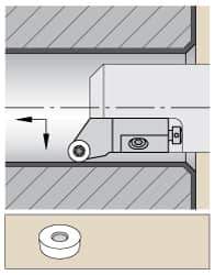 Kennametal - Series Screw-On, Right Hand Cut, 25mm Min Bore Diam, Boring Cartridge - 0.394" Back of Bar to Cutting Edge, RC.. Insert, 1.26" OAL, 0° Lead Angle - Industrial Tool & Supply